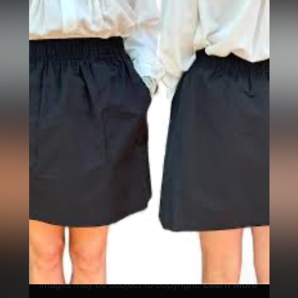 GAP Cotton Twill Black Elastic Waist Mini Skirt - Classic A-line